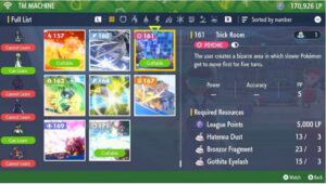 How To Craft TM 161 Trick Room in Pokémon Scarlet and Violet